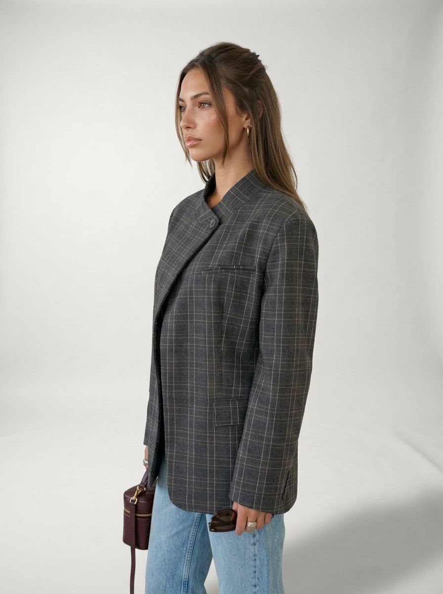 Grey Checked Blazer