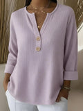 Lucía | T-shirt Henley Gaufré à Boutons