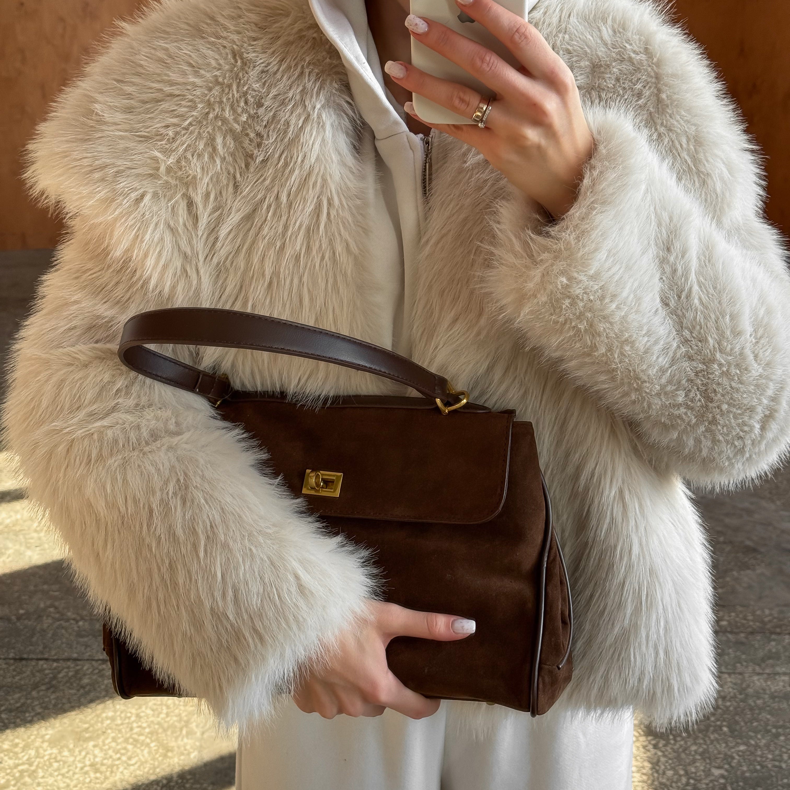 Suede Handbag