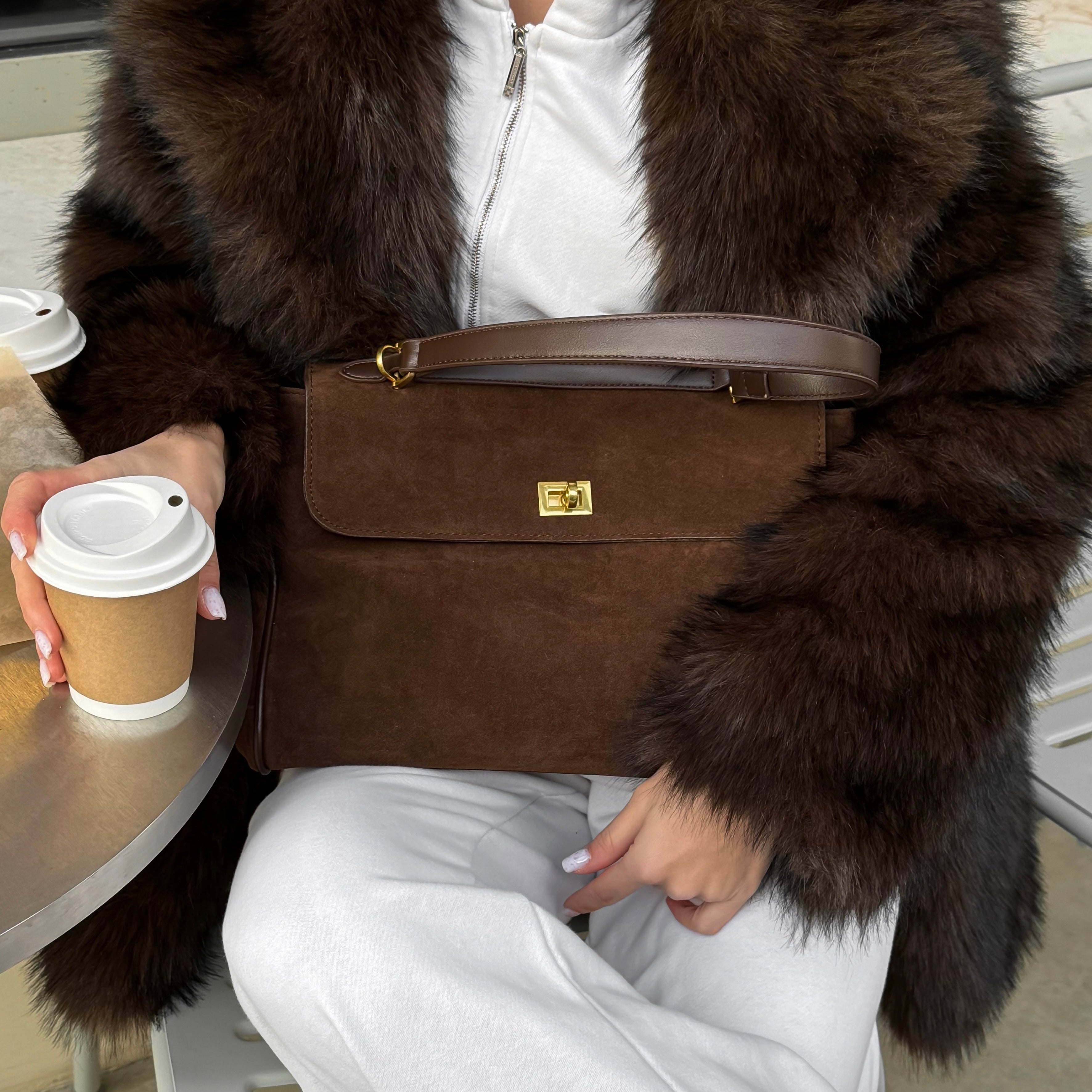 Suede Handbag