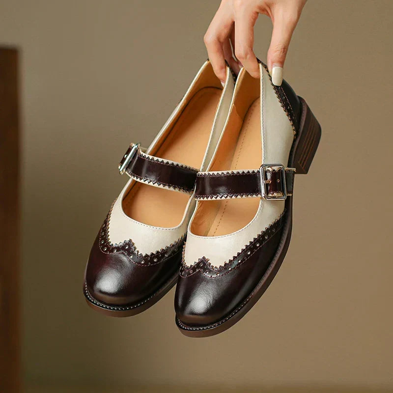 Marceline - Chaussures rétro en cuir
