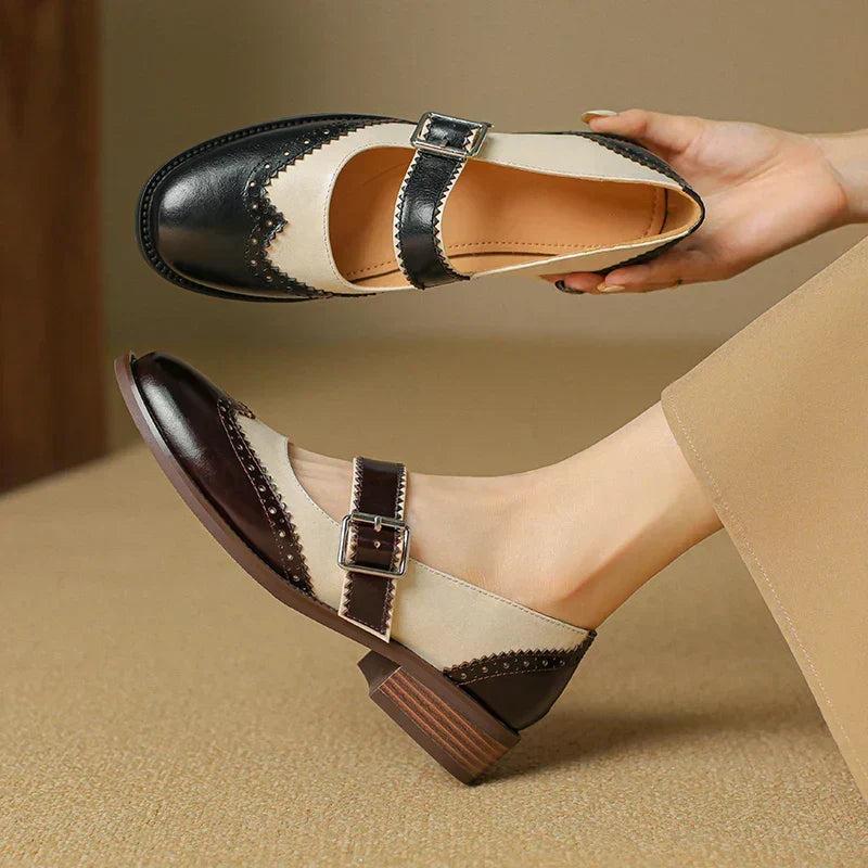 Marceline - Chaussures rétro en cuir