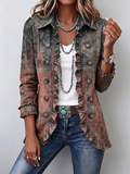 Benita | Textured Ombré Jacket with Ruffles