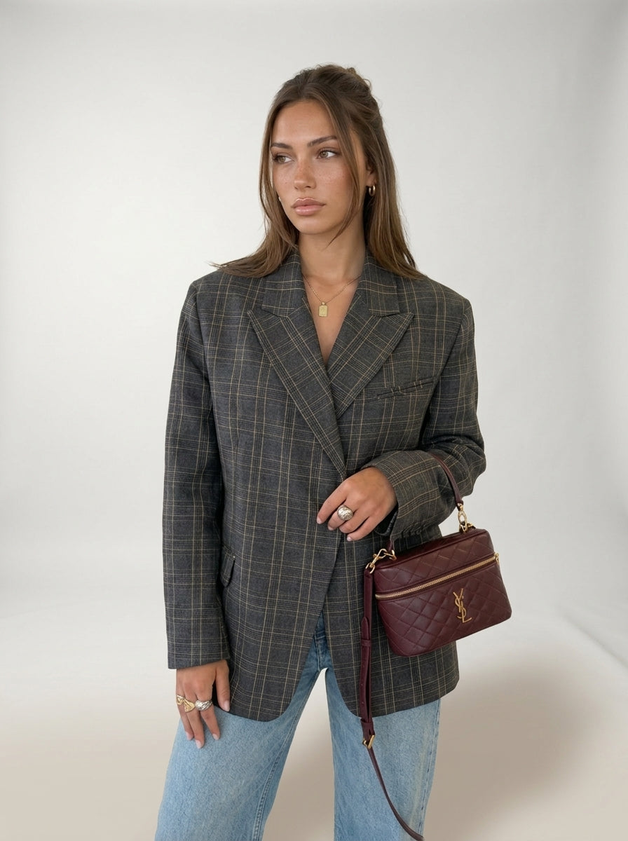 Grey Checked Blazer